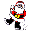 Mini animatie van een kerstman - Schaatsende Kerstman
