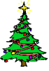 Mini kerstanimatie van een kerstboom - Kerstboom met gekleurde twinkelverlichting