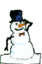 Mini animatie van een sneeuwpop - Sneeuwpop die zijn hoed afneemt