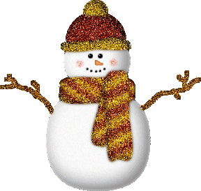Middelgrote animatie van een sneeuwpop - Sneeuwpop met bruine sjaal en hoed