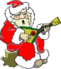 Mini animatie van een kerstman - Santa Claus speelt gitaar