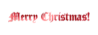 Mini animatie van een kerstwens - Merry Crhistmas in rode letters die ronddraaien