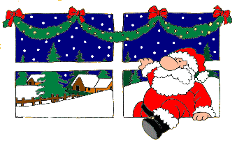 Middelgrote kerstanimatie van een kerstman - De Kerstman klimt door het raam