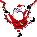 Mini animatie van een kerstman - Dansende Kerstman met een slinger met kerstverlichting