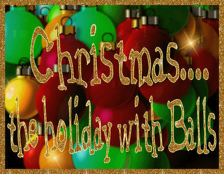 Grote kerstanimatie - Christmas.... the holiday with Balls met gekleurde kerstballen en oplichtende sterren