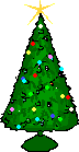 Mini kerstanimatie van een kerstboom - Kerstboom met gekleurde twinkelverlichting