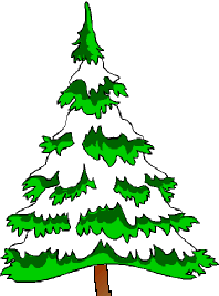 Middelgrote kerstanimatie van een kerstboom - Besneeuwde kerstboom waarvan de kleur groen oplicht