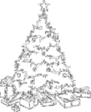 Kleine kerstanimatie van een kerstboom - Kerstboom in zilverkleurige glitter