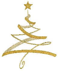 Kleine kerstanimatie van een kerstboom - Abstracte goudkleurige kerstboom met een kerstster als piek