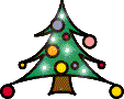 Mini kerstanimatie van een kerstboom - Kerstboom met gekleurde kerstballen
