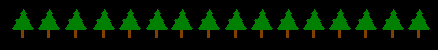 Kleine animatie van een kerst lijn - Reeks kerstbomen waarvan de verlichting een voor een aangaat