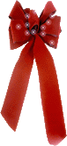 Mini kerstanimatie - Rode strik met kerstverlichting