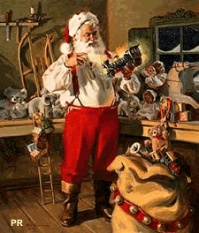 Middelgrote kerstanimatie van een kerstman - De Kerstman in zijn werkplaats