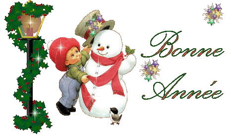 Grote animatie van een sneeuwpop - Lantaarn met groene guirlande en een kind bij een sneeuwman
