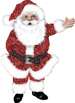 Middelgrote kerstanimatie van een kerstman - Glitter Kerstman groet