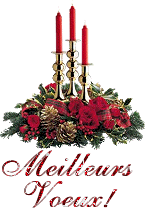 Kleine kerstanimatie van een kerstkaars - Drie rode kaarsen met rode rozen