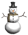 Mini animatie van een sneeuwpop - Ronddraaiende sneeuwpop met zwarte hoed