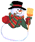 Mini animatie van een sneeuwpop - Dansende sneeuwpop met pijp en zwarte hoed