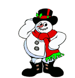 Middelgrote animatie van een sneeuwpop - Sneeuwman met rode sjaal neemt zijn zwarte hoed af