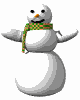 Mini animatie van een sneeuwpop - Sneeuwpop die zijn armen heen en weer beweegt