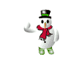 Mini animatie van een sneeuwpop - Sneeuwman gooit je een sneeuwbal toe