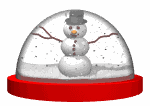 Mini animatie van een sneeuwglobe - Sneeuwpop in een sneeuwglobe