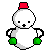 Mini animatie van een sneeuwpop - Dansende sneeuwpop met rode hoed en groene wanten