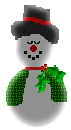 Mini animatie van een sneeuwpop - Knipogende sneeuwpop met zwarte hoed