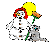 Kleine animatie van een sneeuwpop - Sneeuwpop met rode hoed smelt door de sterke zon