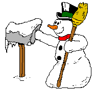 Kleine animatie van een sneeuwpop - Sneeuwpop haalt post uit de brievenbus