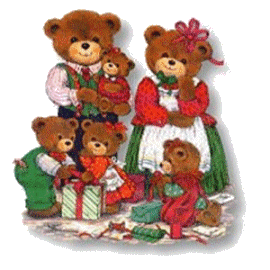 Middelgrote animatie van een kerstdier - Bij de familie beer wordt kerst gevierd