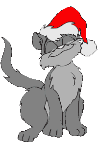 Middelgrote animatie van een kerstdier - Zingende poes met kerstmuts
