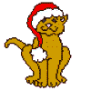 Mini animatie van een kerstdier - Kat met kerstmuts