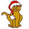 Mini animatie van een kerstdier - Kat met kerstmuts