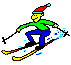 Mini kerstanimatie - Skiën met een kerstmuts op