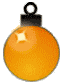 Mini animatie van een kerstbal - Oranje kerstbal met een ster