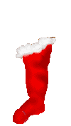 Mini animatie van een kerstsok - Hondje in de grote rode kerstsok