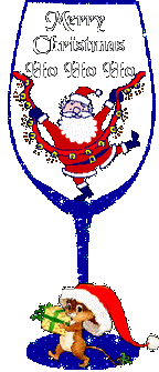 Kleine animatie van een kerstglas - De Kerstman in een glas Merry Christmas Ho Ho Ho