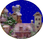 Kleine animatie van een kersthuis - Het sneeuwt in de stad