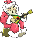 Mini animatie van een kerstman - De Kerstman speelt gitaar