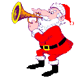 Mini animatie van een kerstman - Trompetterende Kerstman