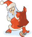 Mini animatie van een kerstman - De Kerstman ledigt zijn zak