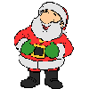 Mini animatie van een kerstman - Lachende en schuddebuikende Kerstman