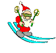 Mini animatie van een kerstman - Skiënde Kerstman