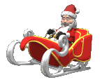 Mini animatie van een kerstman - Santa Claus in zijn arrenslee