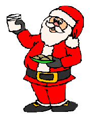 Kleine kerstanimatie van een kerstman - De Kerstman eet koekjes en drinkt melk