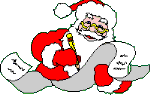 Mini animatie van een kerstman - Santa Claus schrijft een lange brief
