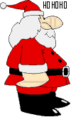 Mini animatie van een kerstman - De Kerstman met zijn dikke buik zegt Ho Ho Ho