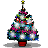 Mini kerstanimatie van een kerstboom - Kerstboompje met gekleurde kerstverlichting