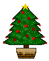 Mini kerstanimatie van een kerstboom - Kerstboom met rode kerstverlichting